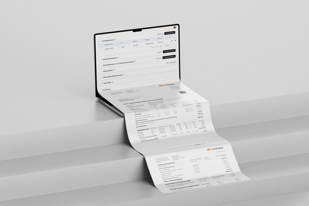 Mockup einer Heizkostenabrechnung auf Papier